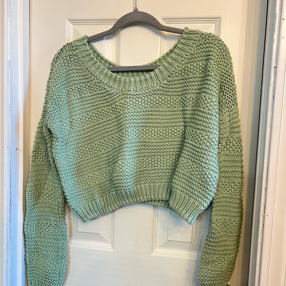 Tobi Light Green Knit Sweater - Picture 2 of 4